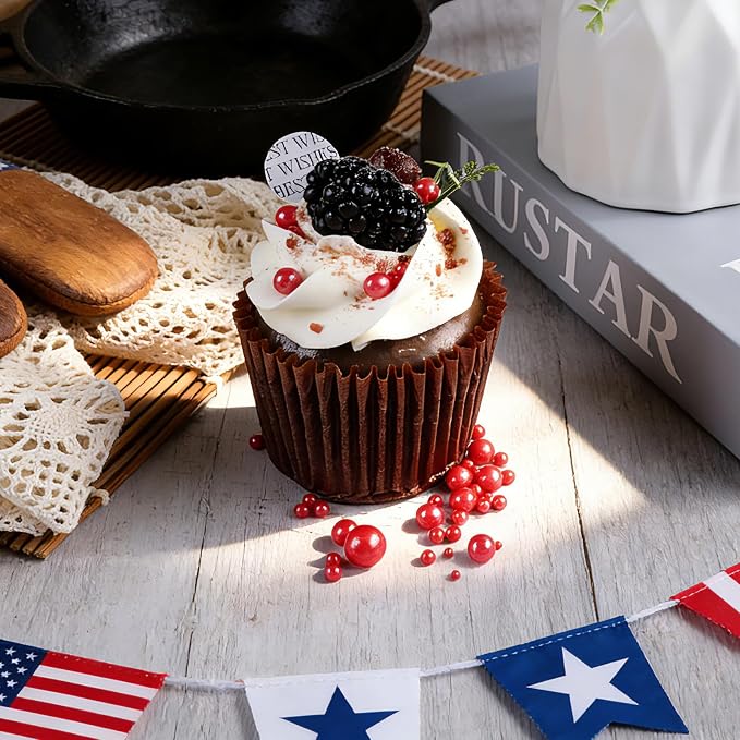 4th of July Red White and Blue Sprinkles for Cake Decorating, Patriotic Pearl Sprinkles 7.8oz 4 Colors Mix for Cake Cupcake Cookie Baking Donuts Ice Cream Toppings
