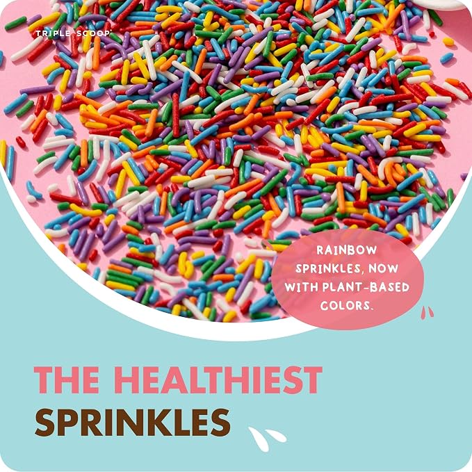 Rainbow Sprinkles - Perfect Toppings for Ice Cream, Cupcakes, Cakes, and Cookies - Colorful Jimmies Sprinkles - 3.2 Ounces - Ice cream toppings - Perfect for Cake Decorating and More.