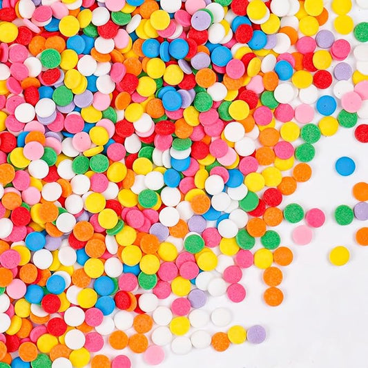Rainbow Confetti Sprinkles for Cake Decorating, Edible Birthday Sprinkles for Ice Cream, Cookies, Cupcake and Cookies Topper