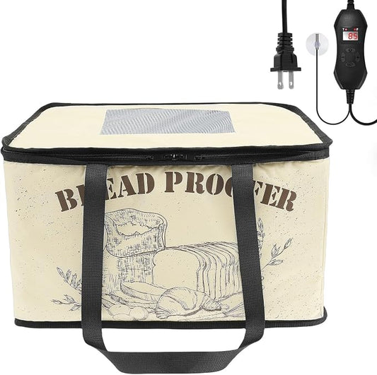 Folding Bread Proofing Box, Bread Proofer with 50-113℉ Temp Control and Timer, Dough Proofing Box with NTC Temperature Probe, Dough Proofer for Sourdough, Breads Baking, Pizza, Yogurt