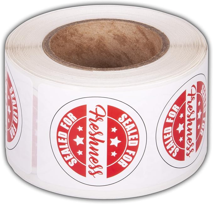 Food Delivery Tamper Evident Sealed for Freshness Labels - 500 Adhesive Stickers for Safe Food delivery (1.875" X 6" Strips)