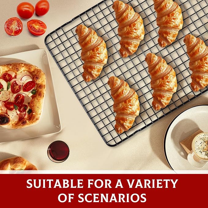 Hunnycook Baking Sheet with Rack Set - 3 Baking Sheets + 3 Cooling Racks, Carbon Steel Cookie Sheets & Cooling Racks in Multiple Sizes, Thickened & Warp-Resistant, Dishwasher Safe