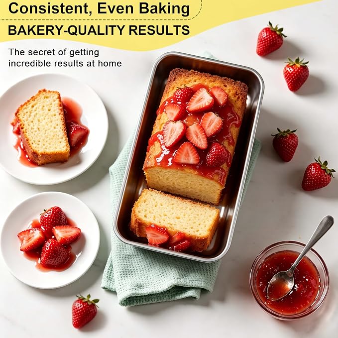 Homikit 12 Pack Stainless Steel Loaf Pans, 9x5 Inch Medium Bread Pan Set Non Toxic, Metal Meatloaf Tin for Baking Homemade Sandwich Sourdough Bread Pound Cake, Oven & Dishwasher Safe, Rust Free