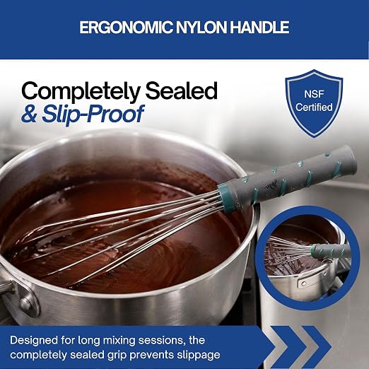 Vollrath 47093 Jacob's Pride 16" French Whip Whisk with Nylon Handle, Stainless Steel, NSF, Silver