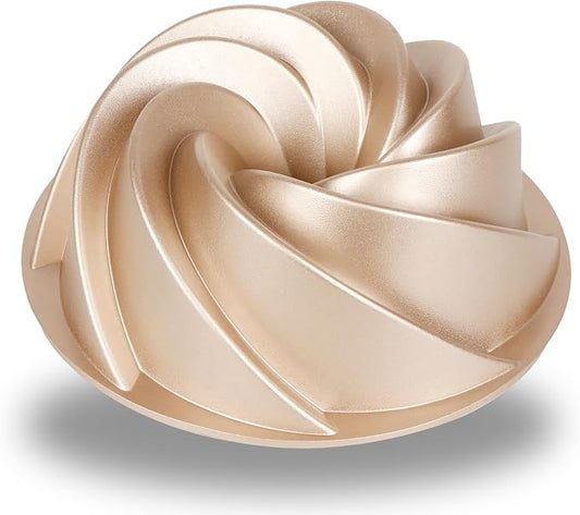 Baker's Secret Nonstick Fluted Cake Pans, Perfect for Fluted Cakes, Die Cast Aluminum Cake Pans, 2 Layers Non-stick Coating For Easy Release, Cake Pan - Cast Aluminum Collection (Marissa)