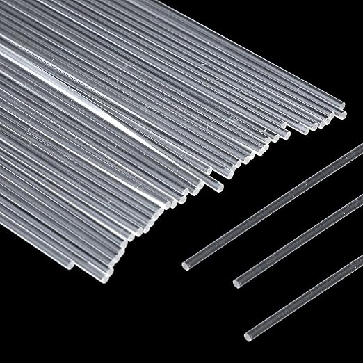 200 Pcs 8 Inch Clear Acrylic Rod 2 mm Clear-Acrylic Dowel Rods Cake Topper Sticks Clearly Round Plastic Rods Cake Dowels for Plant Stakes Curtain Pulls Retaining Rods Shower-Rod