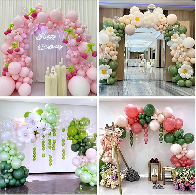 Balloon Arch Kit, 7.4ft Balloon Arch Stand Frame with Base: for Wedding Baby Shower Birthday Party Decorations Garden Arbors (White)