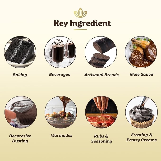 Cocoläat Tuxedo Black Cocoa Powder | Culinary Grade for Bakers & Pastry Chefs | Natural Substitute For Black Food Coloring | Dutch Cocoa With Strong Chocolate Taste | Resealable Pouch | 12 oz, 340 g