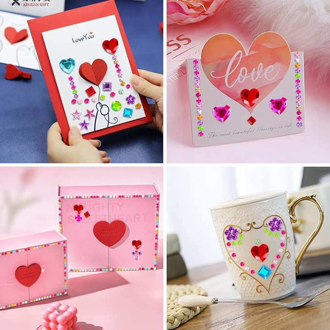 880pcs Gem Stickers Rhinestones for Crafts - Self Adhesive Jewels Stickers, Acrylic Gems DIY Craft Decorative Diamond Small Stickers for Kids