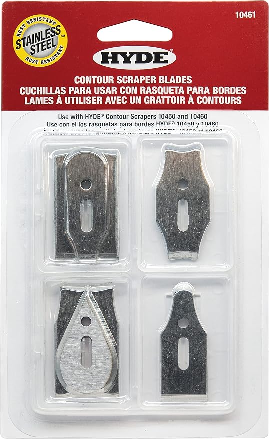 Contour Scraper Replacement 6 Stainless Steel Blades | Stay prepared for restoration and paint removal projects with 6 blade profiles and 12 scraping edges. #10461