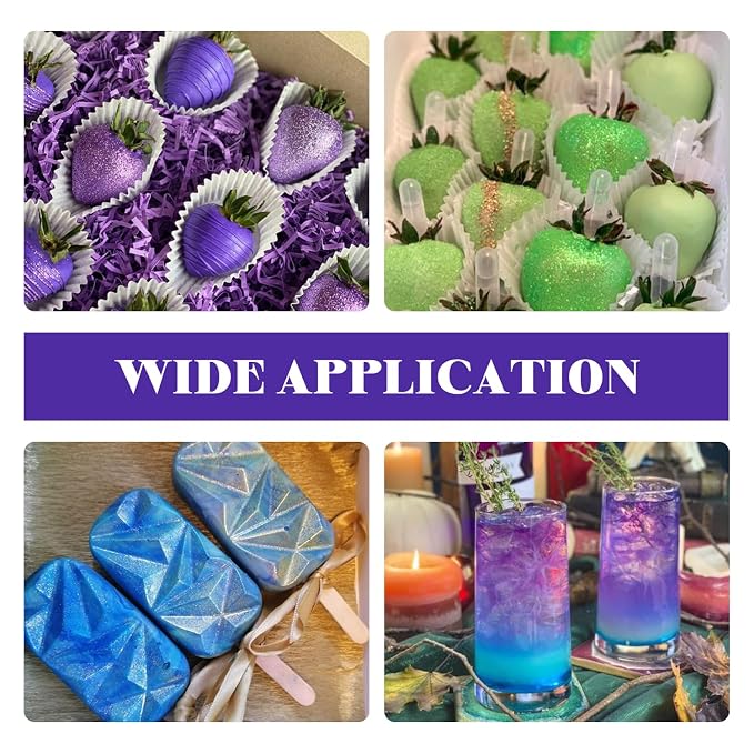 Purple Edible Glitter Spray, 5g Edible Glitter for Cocktails, Cobakey Luster Dust Edible for Cake Decorating, Drinks, Baking, Chocolate, Strawberrie