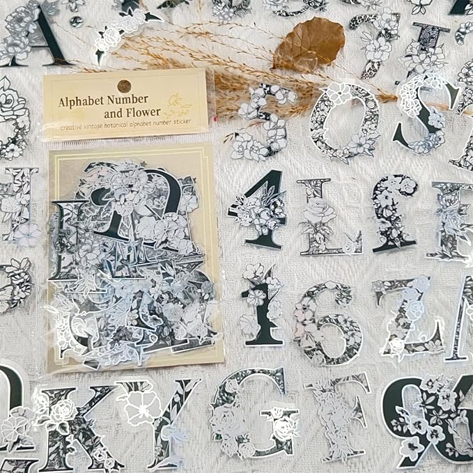 Glitter Silver Letters Stickers, 50PCS PET Transparent Waterproof Glitter Decals for Scrapbook Journal Stationery DIY Crafts Planner Water Bottle Laptop Gift Supplies for Adult (Colourful-B9)