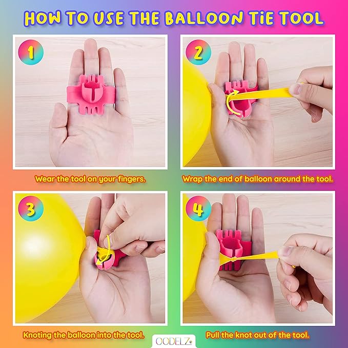 Hand Pump-Balloon Inflator & Kit - 2 Hand Air Pump for Balloons & Garland - Tie Tool, String & Tape for Birthday Party Decorations, Portable Air Pump Inflatables