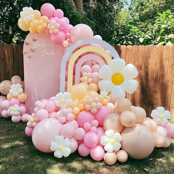 Voircoloria 105pcs Pink Balloons 12inch Party Latex Balloons for Boys Girls Birthday Baby Shower Gender Reveal Wedding Sunflower Party Decorations