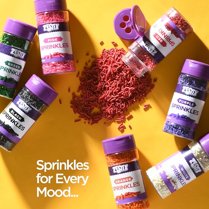 Red Sprinkles 3 oz Bottle | Jimmies Sprinkles for Cake Decorating | Dessert Topping for Baking, Cupcakes, Cookies, Ice Cream, Holidays & Parties