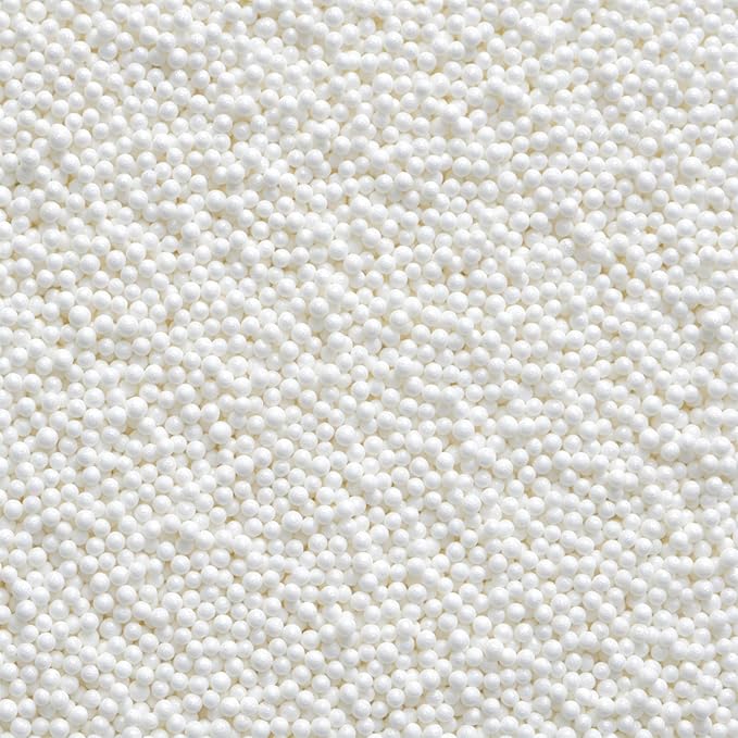 White Nonpareils Sprinkles - 4.6oz Edible 2mm Pearl Sprinkles for Cake Decorating, Cupcake, Cookie, Baking, Donuts, Ice Cream Toppings, Wedding Party Supplies