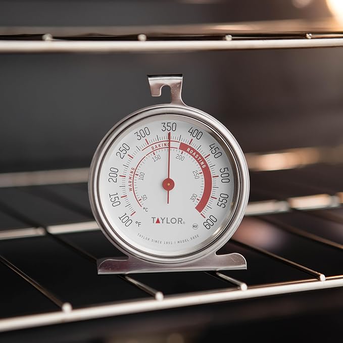 Taylor Precision Products Large Dial Thermometer, Silver