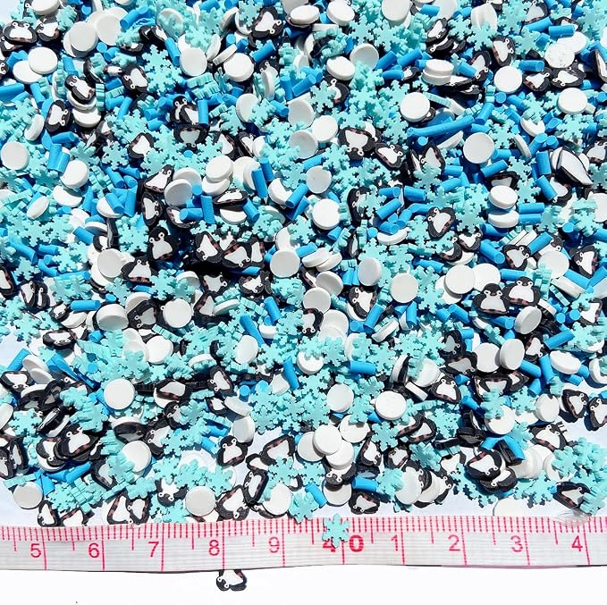 EHOPE 100G Fake Sprinkles Polymer Sprinkles Faux Sprinkles Resin Sprinkles Clay Sprinkles For Resin Fake Candy Sprinkles for Nail Art DIY Crafts Cake Phone Case (100G Penguin Snowflake)