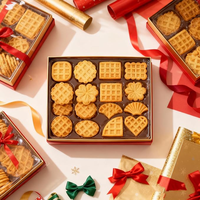 8 Pcs Mini Waffles Cartoon Fun Round Cookie Cutter Set 3D Cute Classic Design Triangle Cookie Stamps for DIY Biscuit Baking Frosting Decorations Fondant Pancake Cheese Pastries Apple Pie