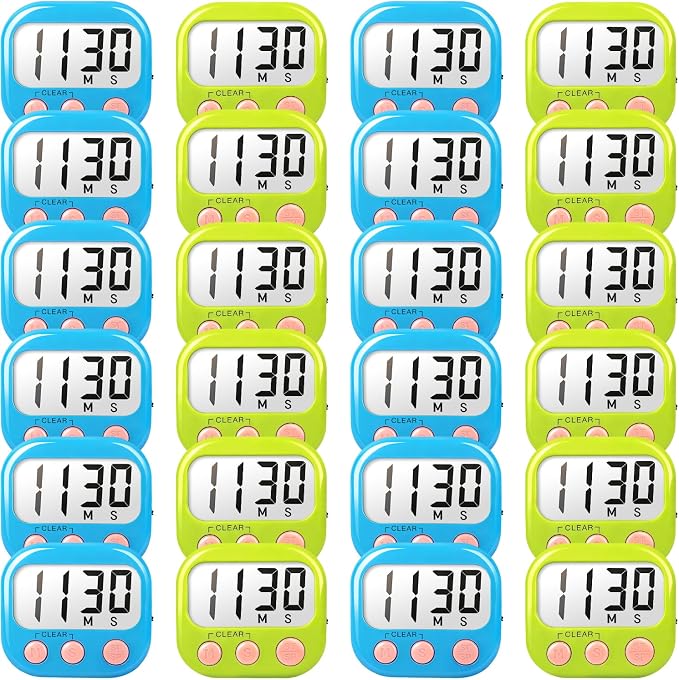Classroom Timers for Teachers Kids Large Magnetic Digital Timer Teacher Supplies 24 Pack-Blue Green