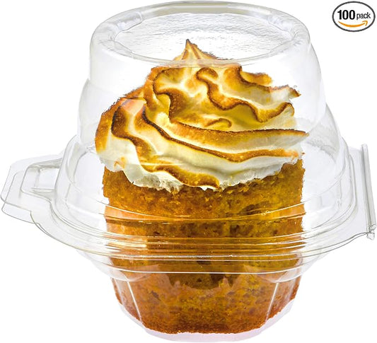 Green Direct Clear Stackable Cupcake Boxes Disposable Individual Cupcake Containers Airtight With Lid Plastic Carrier Bpa Free Cupcake - 100