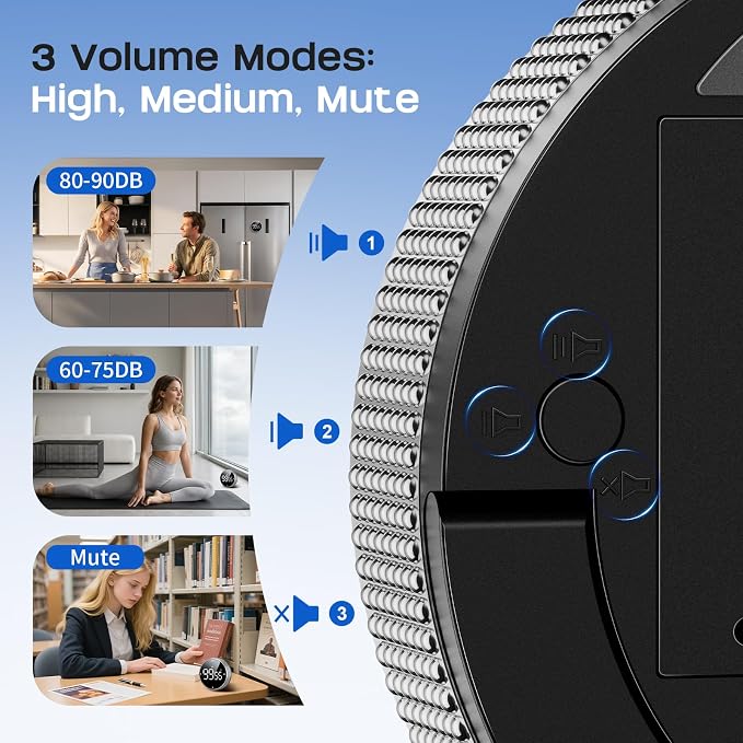 Seniny Digital Kitchen Timer with Magnetic - Visual Timer with Large LED Display, Pomodoro Classroom Timers with 3-Preset Times, Volume Adjustable, Countdown & Count Up Timers for Cooking