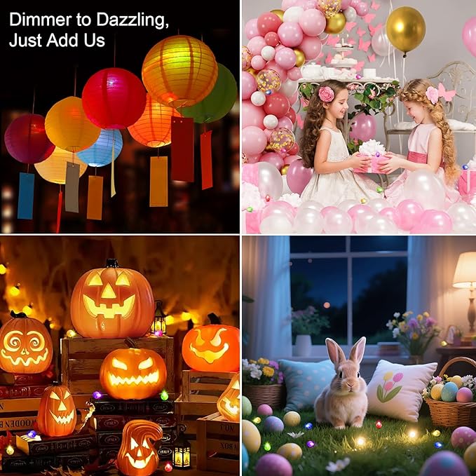 Aogist 200Pcs Blue Balloon Lights with Hook,Long Standby Time,Waterproof Mini Light for Birthday Party Wedding Christmas Halloween Easter Decorative (Steady)