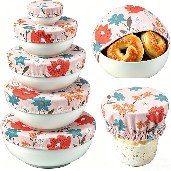Bowl Covers Reusable Bread Proofing Bowl Covers Sourdough Bread Baking Accessories, Flowers