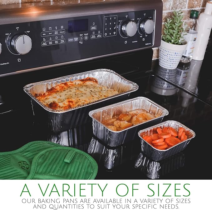 PLASTICPRO Disposable Loaf Pans Aluminum Tin Foil Meal Prep Bakeware - Cookware Perfect for Baking Cakes, Bread, Meatloaf, Lasagna (50, 5 Pound)