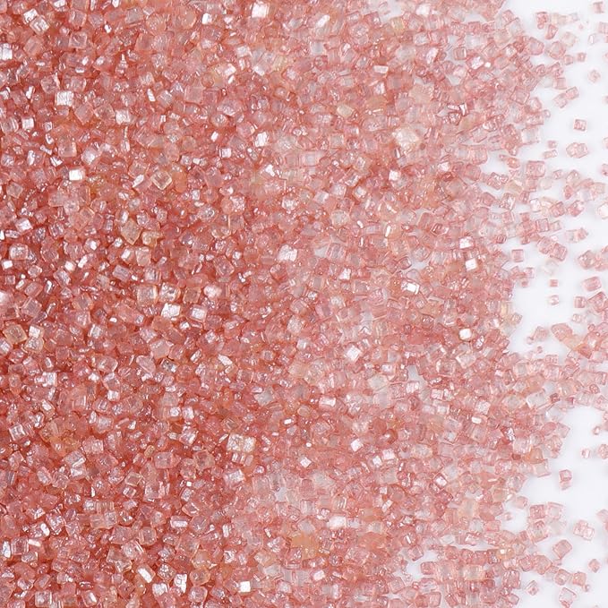 Rose Gold Sanding Sugar Sprinkles - Sparkling Sugar Crystals (130g/4.6oz) | Edible Sugar Sprinkles for Baking Decorations, Cookies, Cupcakes, Cakes, Ice Cream Toppings
