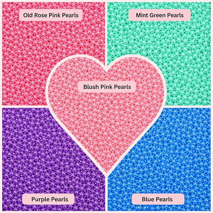 Confect Pearl Sprinkles | Assorted pack of 5 Funky Disco Sprinkles | Baby Shower Mix Hot Pink, Purple, Blue, Teal & Baby Blue Pearl Disco Ball Dragees - Vegan, Gluten-Free, Nut-Free, Soy-Free, Dairy-Free, Palm Oil-Free, No Artificial Dyes - 5 Oz