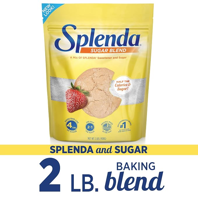 SPLENDA Low Calorie Sweetener for Baking Resealable Bag, Sugar Blend, 32 Ounce (Pack of 4)