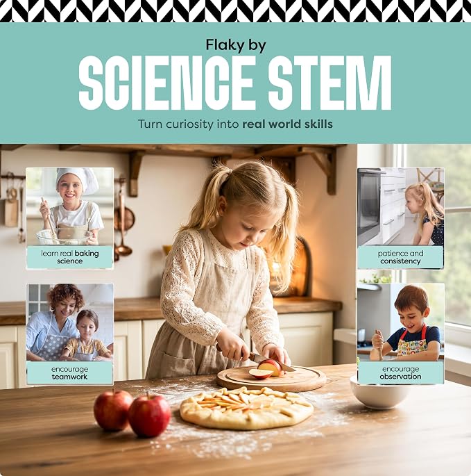 Baketivity Sourdough Apple Galette Kit – Birthday Gift for Kids & Families – Learn Pastry Baking, Apple Science & STEM Cooking Activity – DIY Baking Kit with Step-by-Step Guide