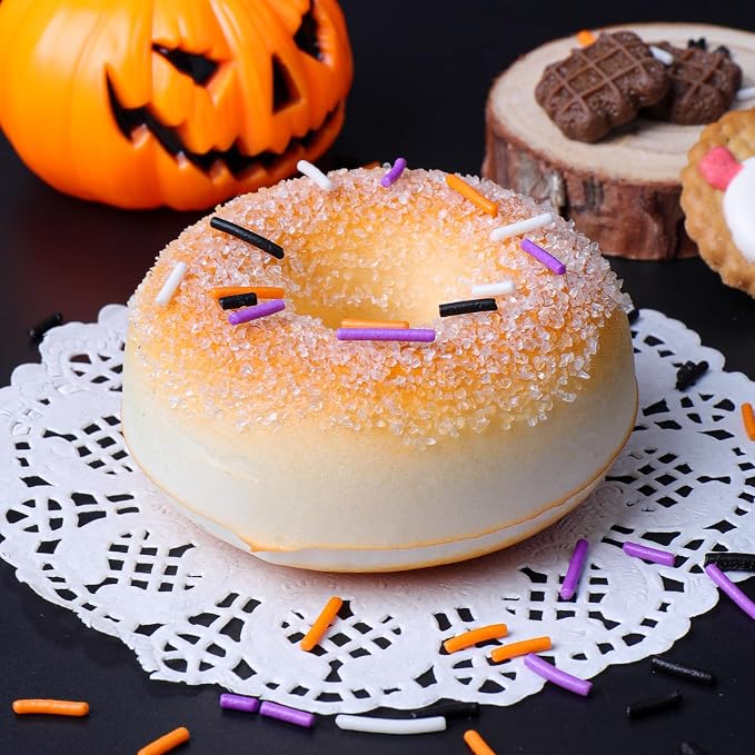 Halloween Jimmies Sprinkles - Black Orange Purple White Jimmies Mix for Cake Decorating, Edible Cookie Cupcake Decorations for Halloween Baking & Party Treats