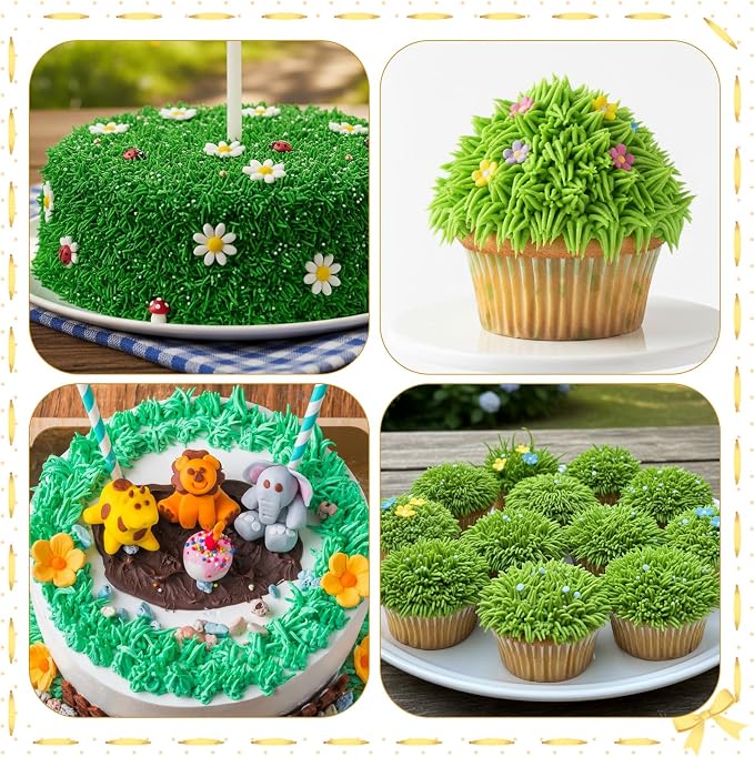 5Pcs Grass Piping Tip for Cake Decorating, Cake Decorating Tips Piping Tips Set, Grass Icing Tip for Frosting Cupcakes Hair Fur