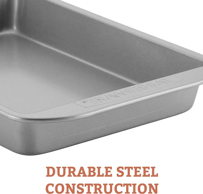 Farberware Nonstick Bakeware Baking Pan With Lid / Nonstick Cake Pan With Lid, Square - 9 Inch, Gray