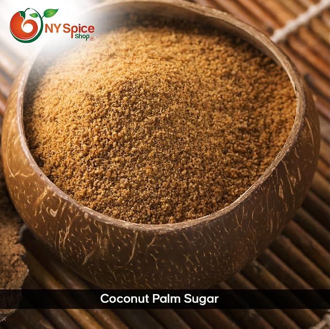 NY SPICE SHOP Coconut Palm Sugar - Brown Coconut Sugar - Coconut Palm Sugar - Sweetener Substitute - Great for Desserts, Baking, Coffee, Tea, Oatmeal, & More –Natural Refined Sugar - 3 (Pound)