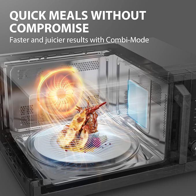 TOSHIBA Countertop Microwave Oven Air Fryer Combo, Inverter, Convection, Broil, Speedy Combi, Even Defrost, Humidity Sensor, Mute Function, 27 Auto Menu&47 Recipes, 1.0 cu.ft/30QT, 1000W (Renewed)