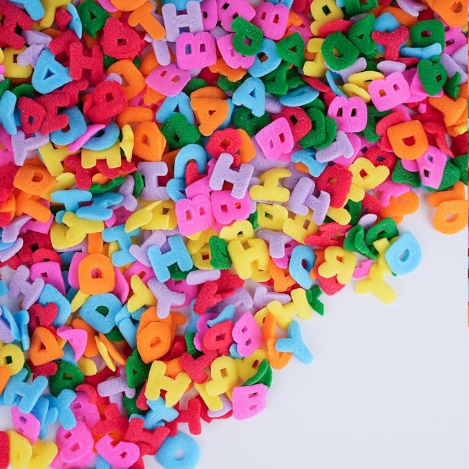 Happy Birthday Letters for Decorating Alphabet Sprinkles Ice Cream Sprinkle Sugar Candy for Baking Cake Cupcake Toppers Cookie Donut Dessert Decoration 4.6 Ounces