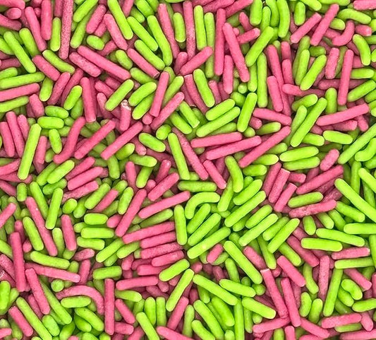 Pink and Green Wicked Edible Sprinkles 4oz pack for Cake Decorating, Cupcakes, Cookies, Ice Cream and Donut Toppings Edible Decorating Baking Supplies