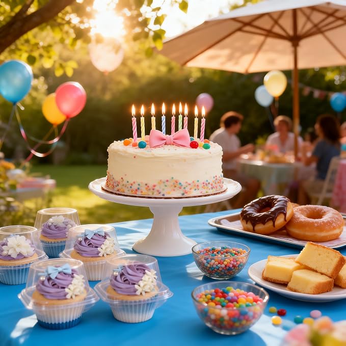 50 Pcs Cupcake Boxes Plastic Individual Cupcake Containers Single Cupcake Carrier with Connected Airtight Dome Lid for Party