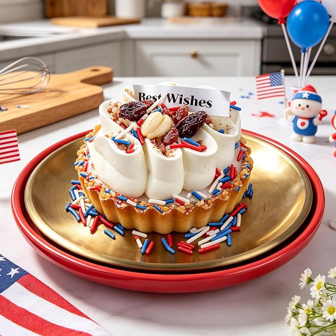 4th of July Sprinkles, Edible Red White and Blue Jimmies Mix for Baking Topping, Cupcakes, Cookies, Ice Cream & Cake Decorating, Patriotic Memorial Day Holiday Party Supplies
