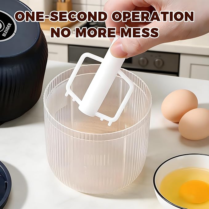 Cordless Multifunctional Electric Garlic Chopper,350ml Mini Food Processor with 6 Blades,USB Rechargeable 1-Touch Food Grinder for Garlic, Onion, Ginger, Chili (White,6 Blades)