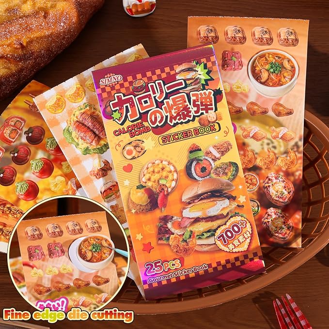 Girl's Japanese Retro Sticker Book, Food and Daily Life Theme - 700+ Cute Old Showa Style Foodie Stickers, for DIY Scrapbooking Journaling Handbook Decoration