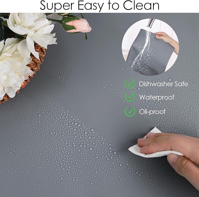 Thick(2MM) Extra Large Silicone Mat for Kitchen Counter 39.4" x 23.6" Silicone Table Mat for Resin Workbench Mat Heat Resistant Mat Coffee Bar Mats,Dark gray