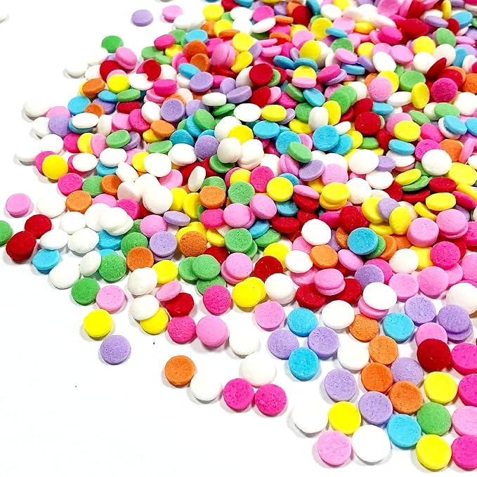 Homipooty Rainbow Round Sprinkles for Cake Decorating 100g/3.5oz Edible Confetti Sprinkles Mix for Baking, Ice Cream Toppings, Cupcakes, Cookies, Donuts