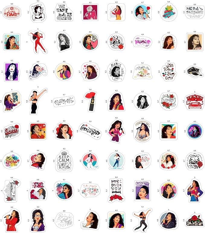 100Pcs Selena Quintaalina Stickers for Water Bottles - Selena Quintaalina Decals - Singer Stickers, Party Supplies - Gift for Women & Men