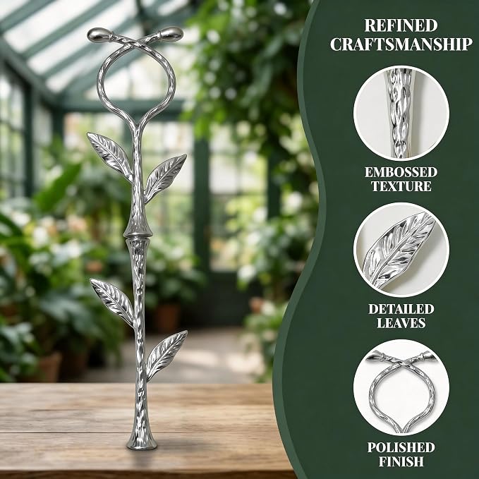 2 Tier Silver Cake Stand Tiered Tray Hardware Kit,Dessert Plate Hardware | Metal Heavy Duty Dessert Fruit Plate Holder Parts with Vine pattern Decor for Wedding Party