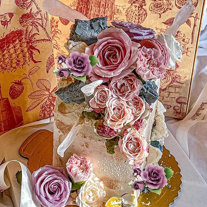 Gumpaste Flower Silicone Veining Mold Fondant Rose Veined Mold For Cake Decoration Cupcake Topper Candy Chocolate Gum Paste Polymer Clay