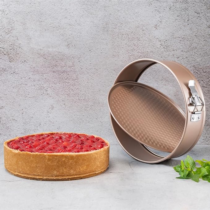 HAPPIELS 9in Springform Pan Nonstick for Oven Baking, PFOA & BPA Free | 9'' Cheesecake Mold Leakproof | Spring-form Round Cake Pans | Nontoxic Non Stick Spring Form Pan, Spring-Form Pans Leak Proof